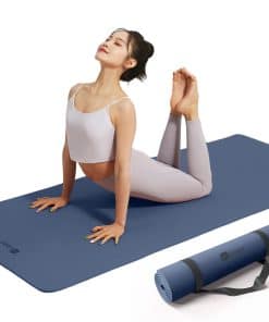 Tapete de Yoga Extra Ancho y Grueso de TPE, 7mm, Azul Marino