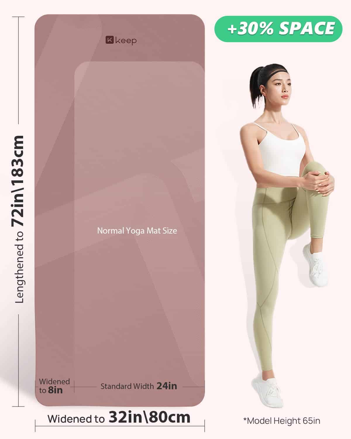 Tapete de Yoga KEEP antideslizante grande, extra largo y - Imagen 7