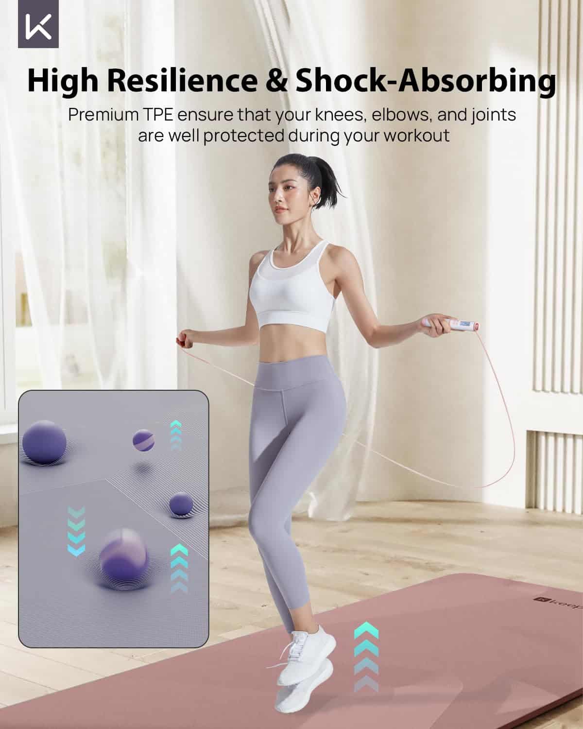 Tapete de Yoga KEEP antideslizante grande, extra largo y - Imagen 5