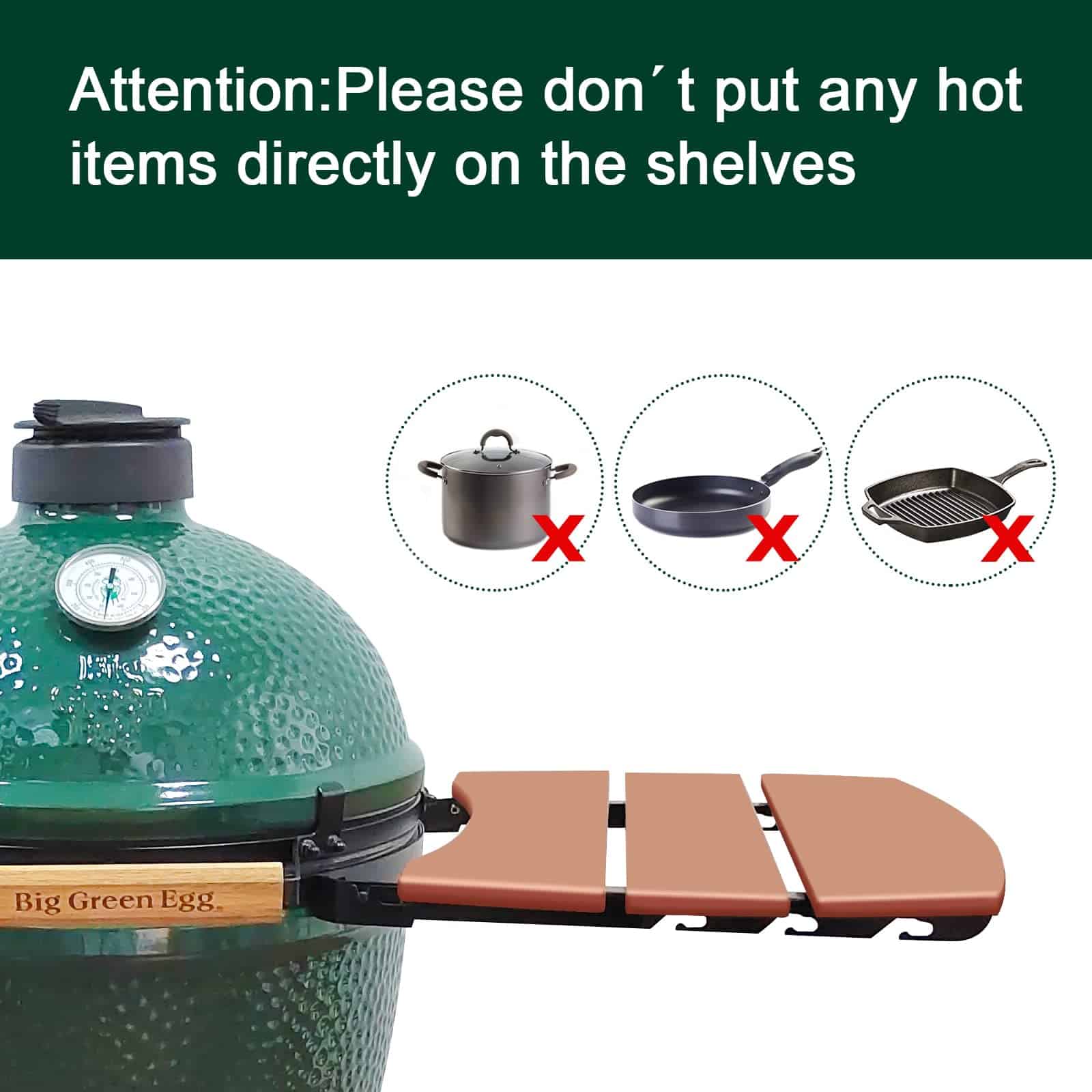 Tablas Laterales Quantfire Upgrade Plus Big Green Egg - Imagen 8