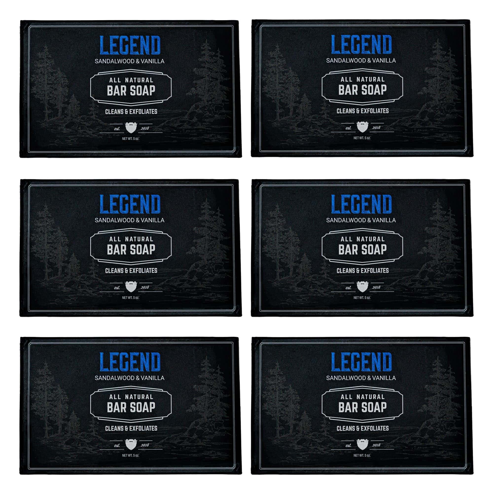 Jabón para hombres Live Bearded All-Natural, paquete de 6