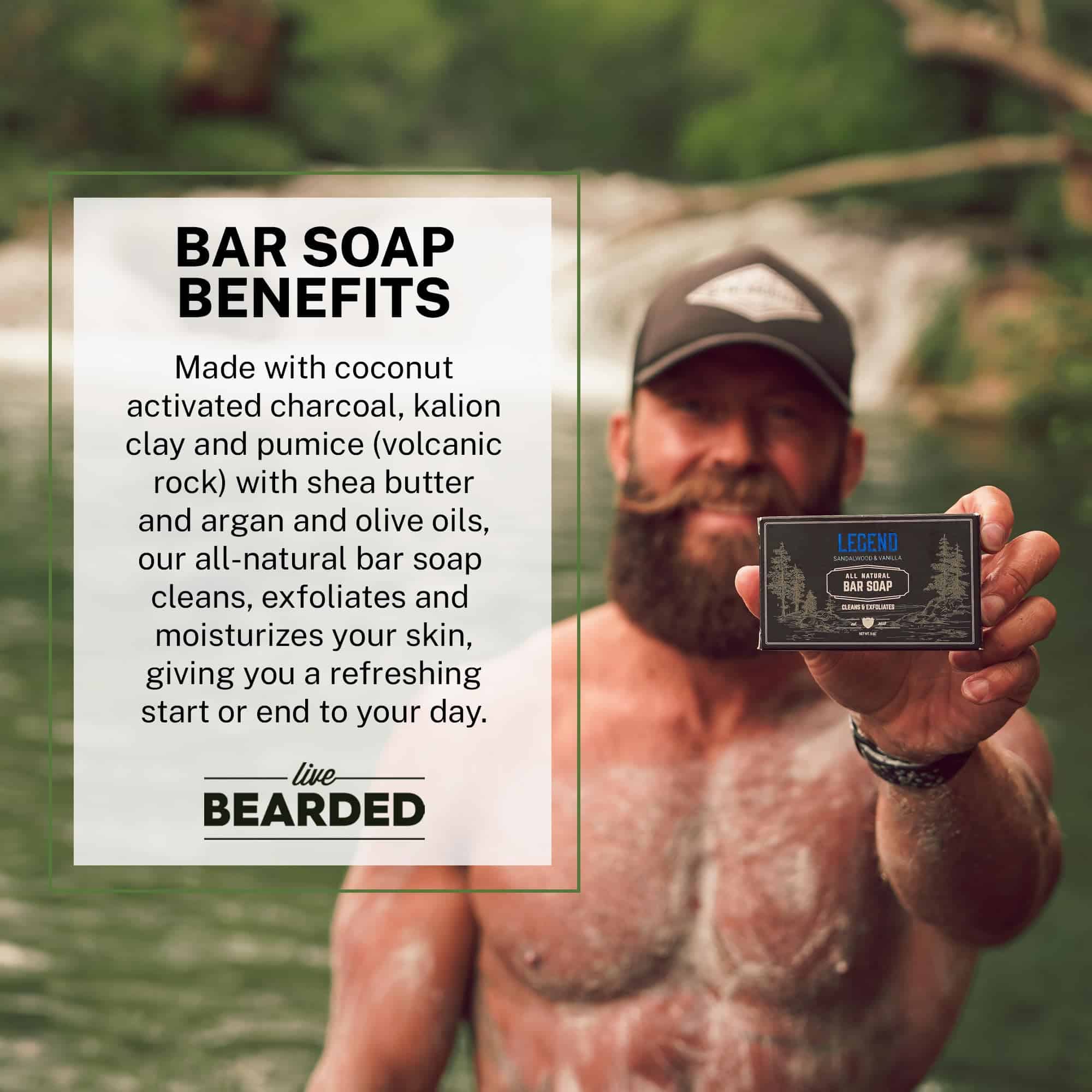 Jabón para hombres Live Bearded All-Natural, paquete de 6 - Imagen 5