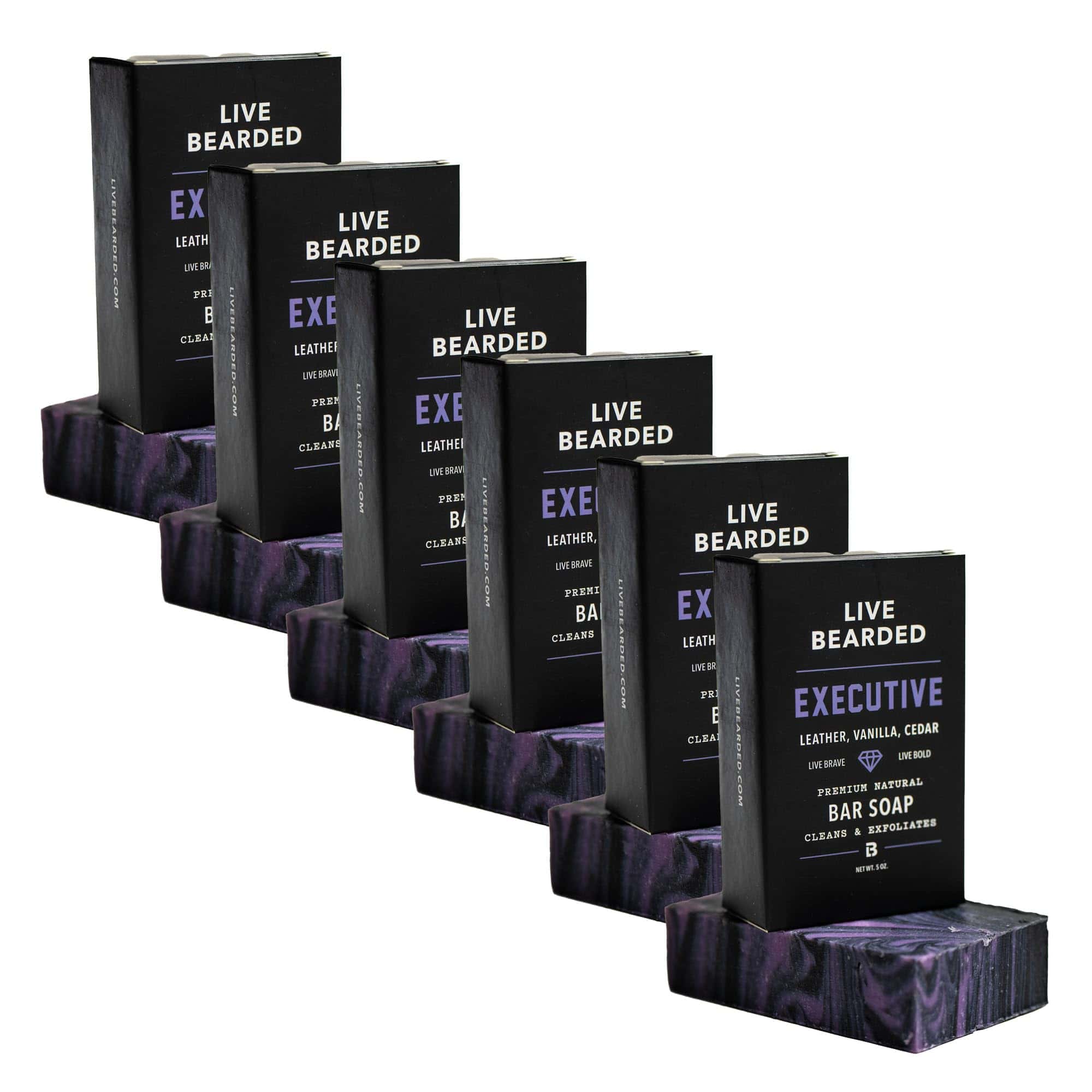 Jabón Natural para Hombres Live Bearded, Pack de 6 de 5 oz