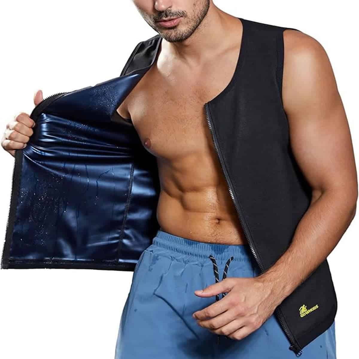 Chaleco de Sauna para Hombres Gowhods con Cremallera -