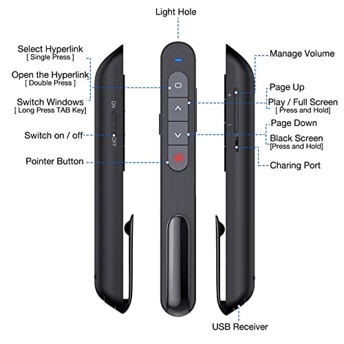 Presentador Inalámbrico Recargable con Luz Roja - Imagen 8