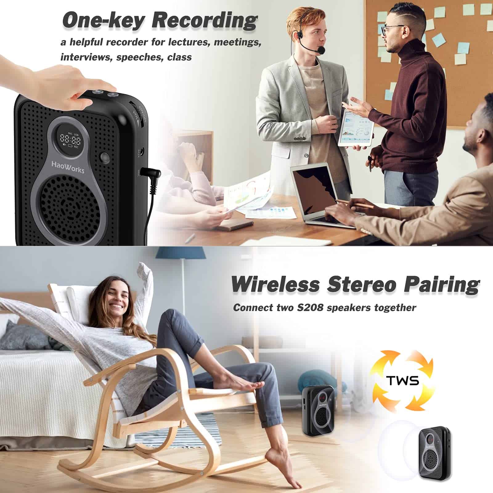 Amplificador de Voz Portátil Ligero Mini y Micrófono con - Imagen 9