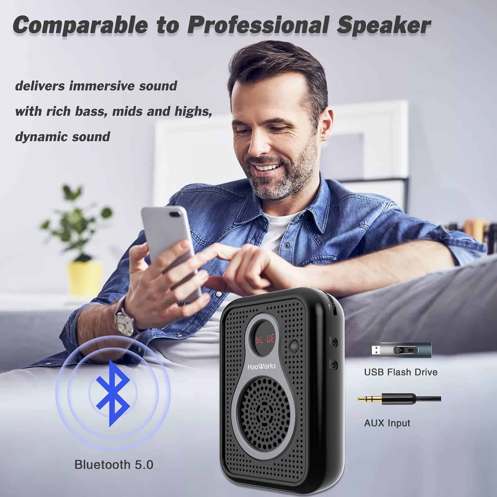 Amplificador de Voz Portátil Ligero Mini y Micrófono con - Imagen 8