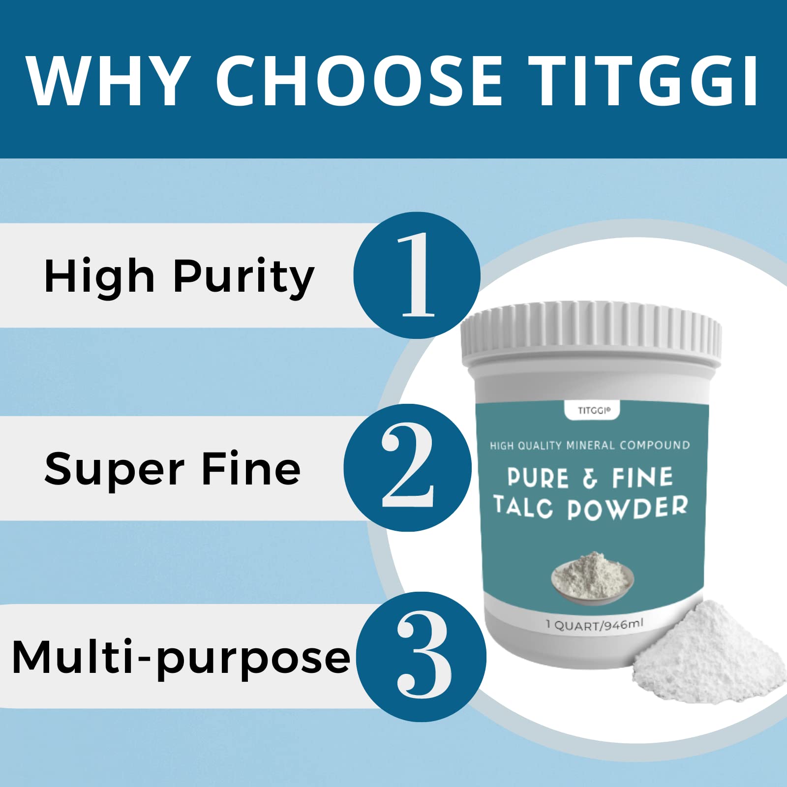 1 Cuarto Súper Pureza Talco en Polvo, Polvo de Talco - Imagen 3