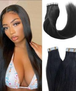 Extensiones de Cabello con Cinta de Pelo Humano, 40 piezas