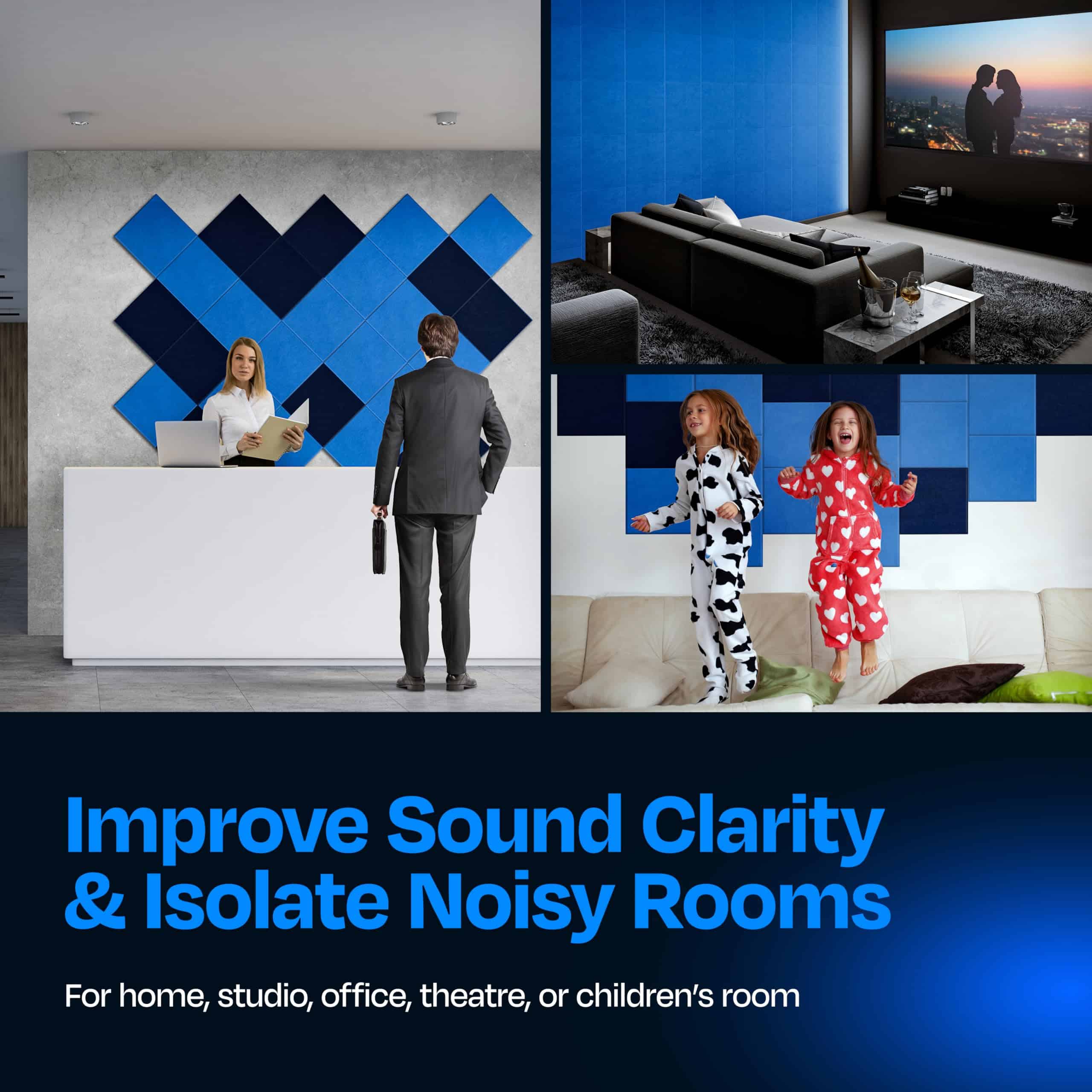 Paneles Acústicos Ekkogo 12-Pack - 12"X12"X0.4" - Absorción - Imagen 5