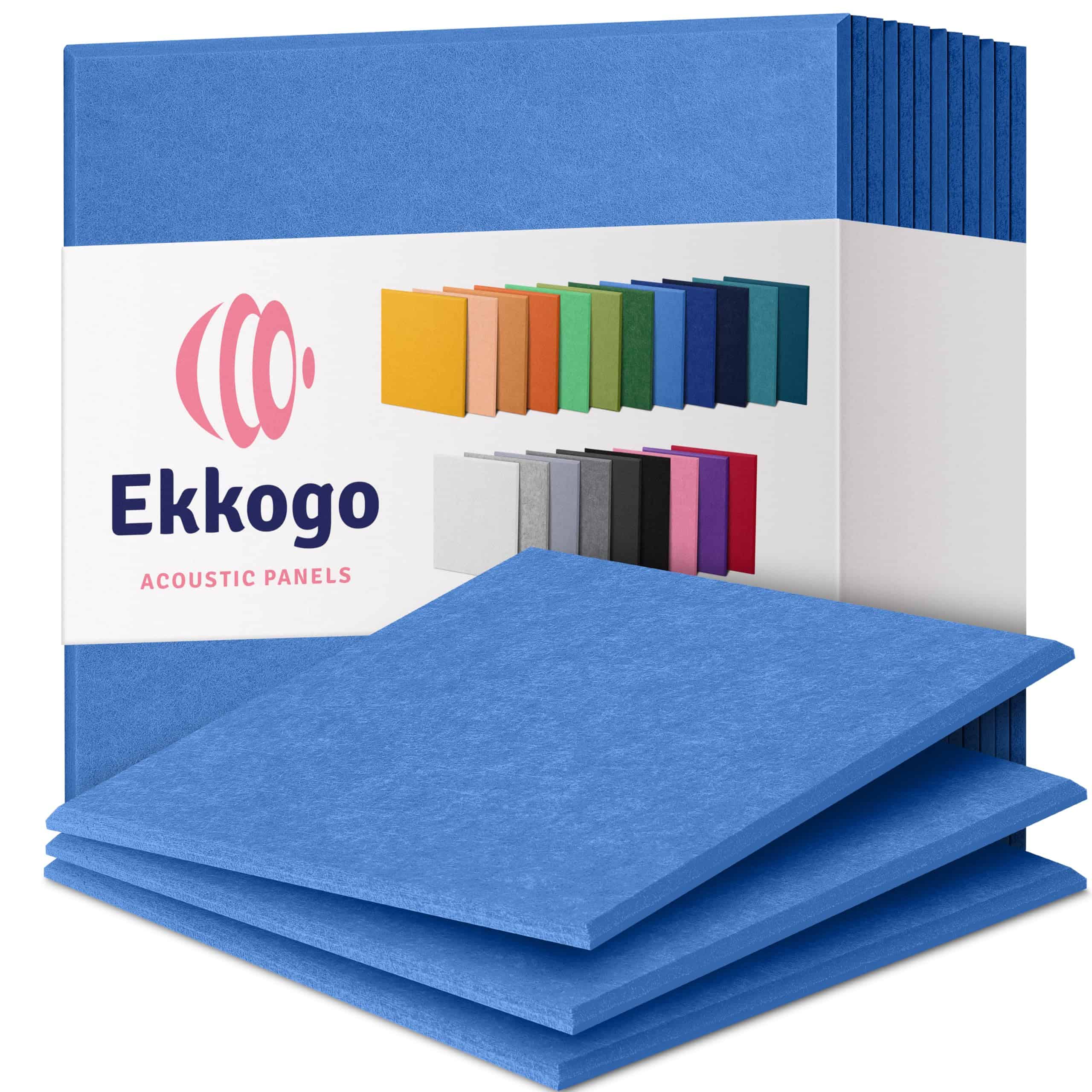Paneles Acústicos Ekkogo 12-Pack - 12"X12"X0.4" - Absorción