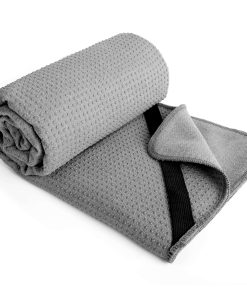 Toalla de Yoga Microfibra POLYTE con Agarre -Gris