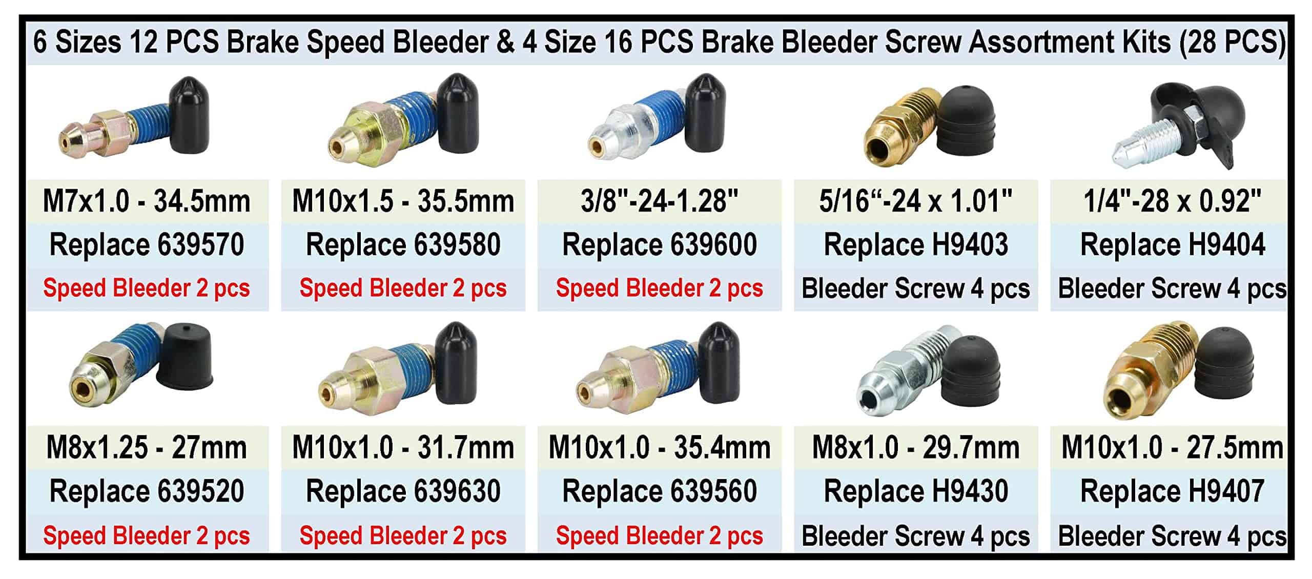 Kit de purgadores de frenos de velocidad de 6 tamaños, 12 - Imagen 4