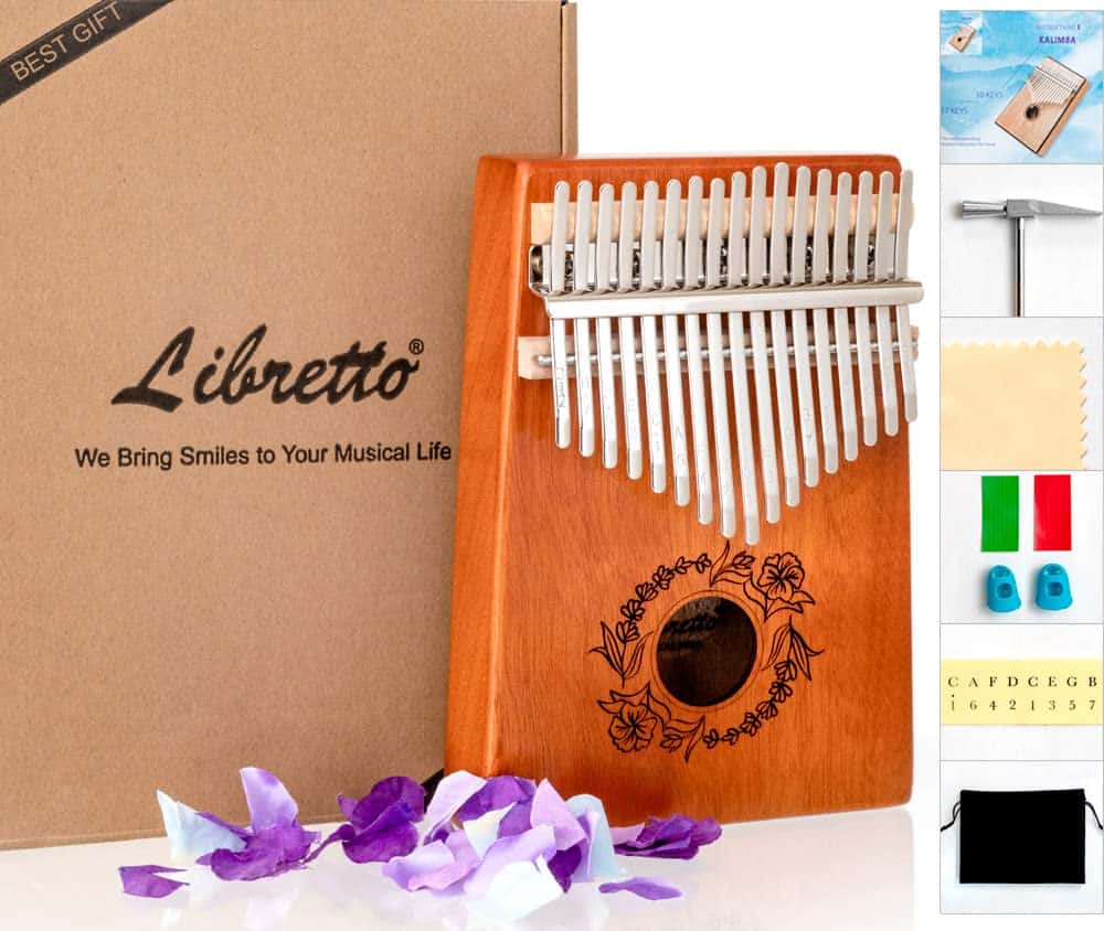 Kalimba Libretto de Madera Maciza de 17 Teclas, Piano de