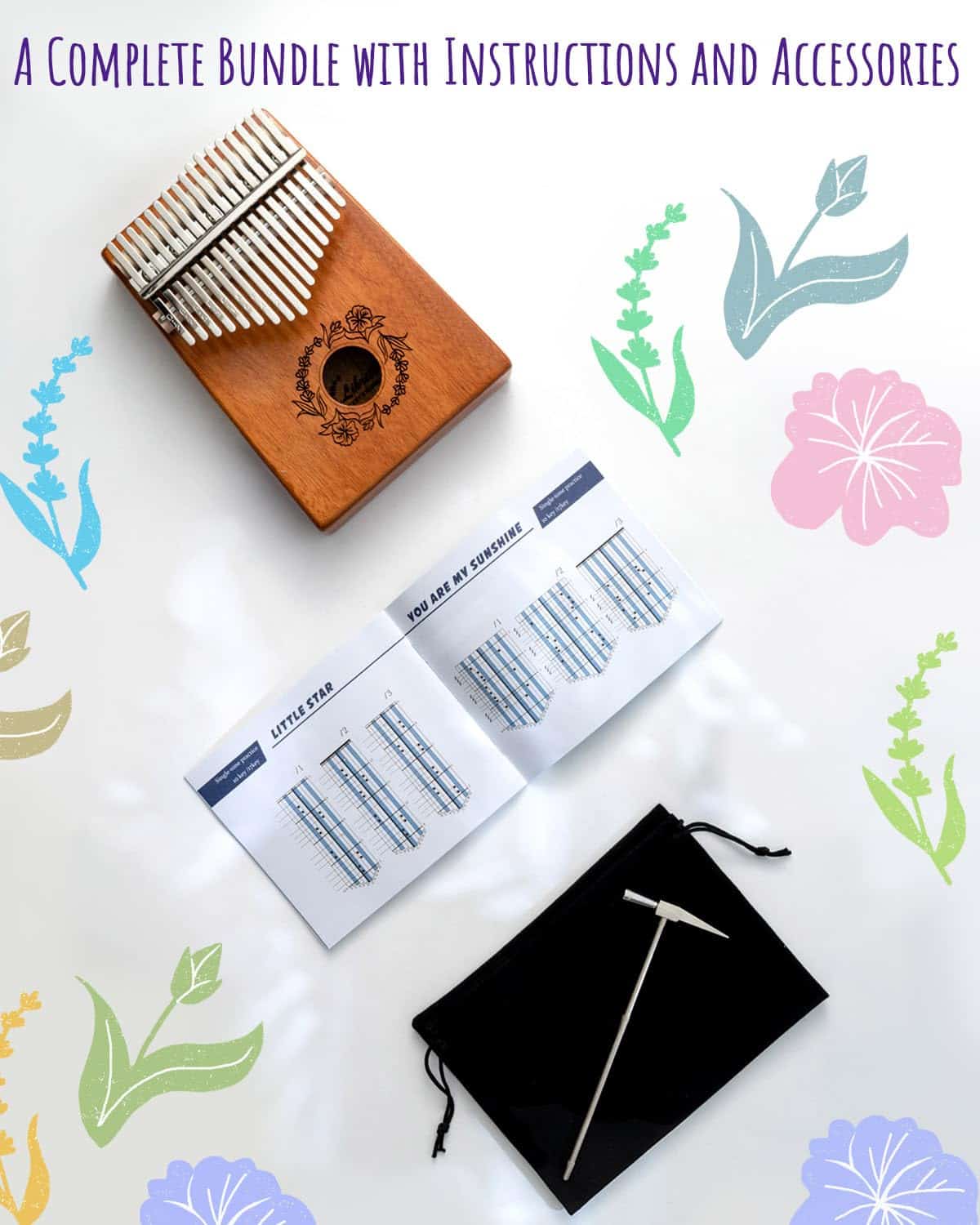 Kalimba Libretto de Madera Maciza de 17 Teclas, Piano de - Imagen 9