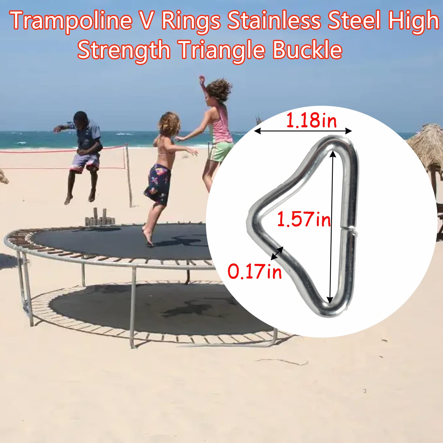 24 Pcs Resortes de Repuesto para Trampolín + 24 Pcs Hebilla - Imagen 4