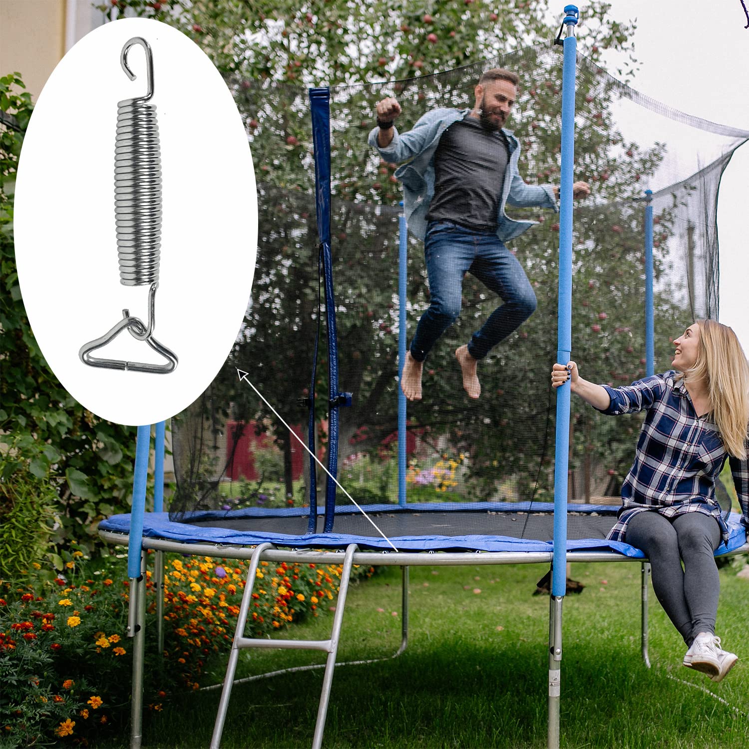 24 Pcs Resortes de Repuesto para Trampolín + 24 Pcs Hebilla - Imagen 5