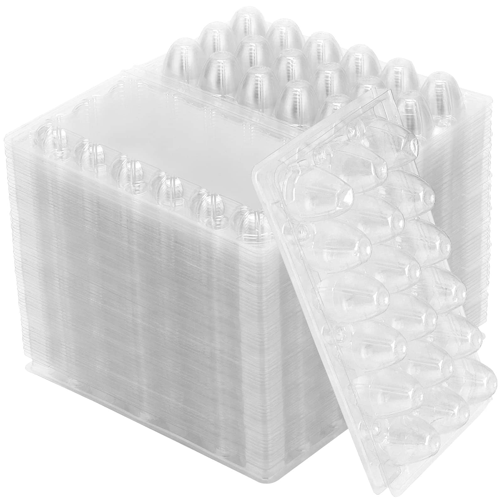 SINJEUN 120 Pack 18 Grid Clear Quail Egg Cartons,