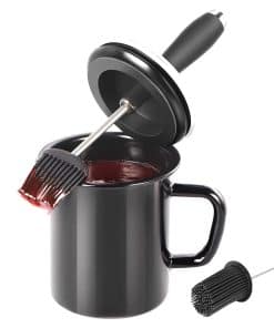 Set de Olla de Baño de 25 oz con 2 Cepillos de Untar