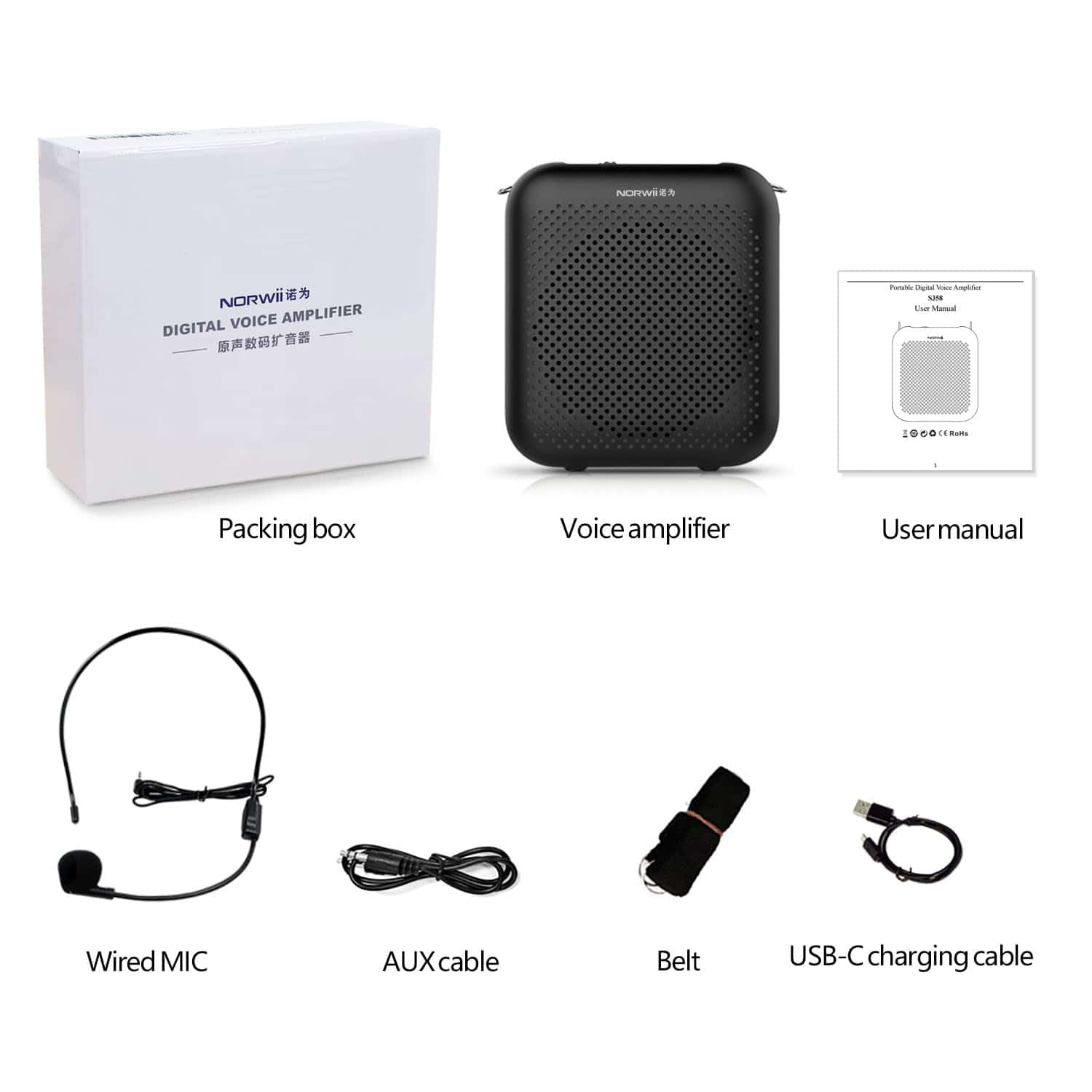 Amplificador de Voz Portátil NORWII S358 de 4000mAh con - Imagen 8