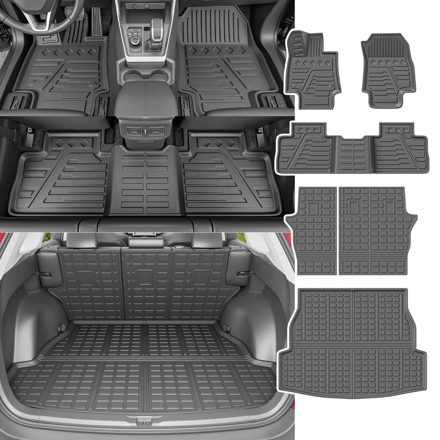 Tapete del piso compatible con 2019-2025 Toyota RAV4 Tapete