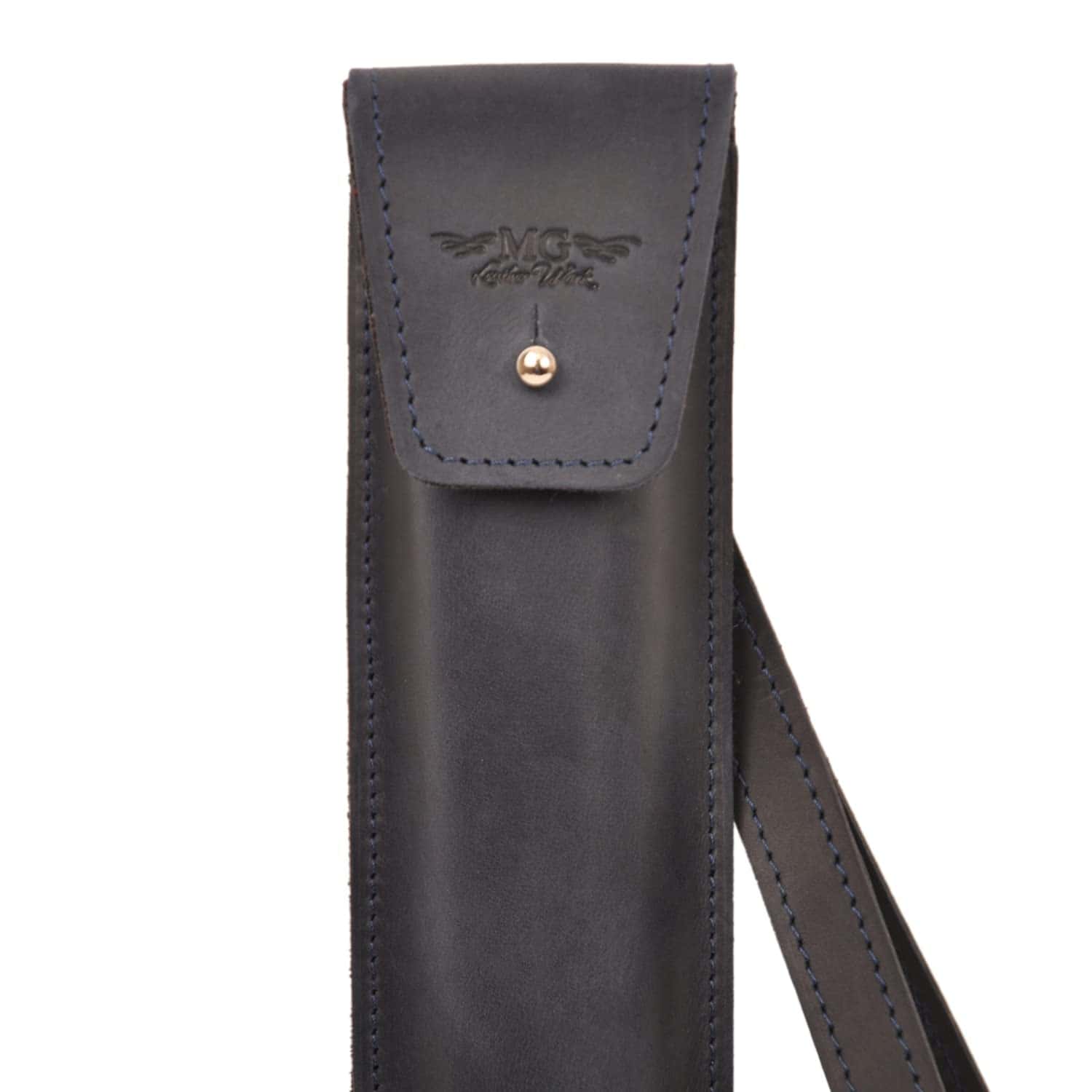 Bolsa de palillos de tambor de cuero genuino con cierre de - Imagen 3