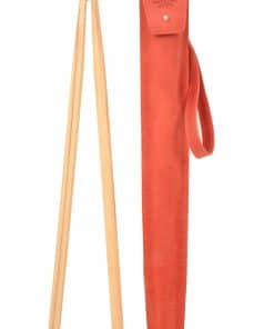 Bolsa de baquetas de cuero genuino con cierre de botón,