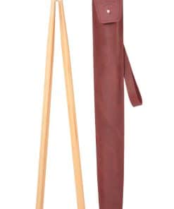 Estuche de baquetas de cuero genuino con -Marsala