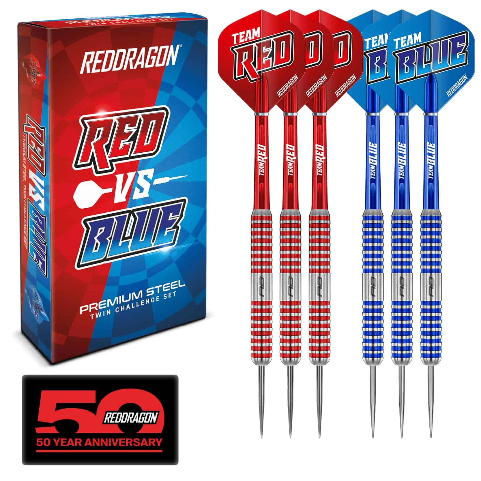 Set de Dardos de Acero Profesional RED DRAGON Team Red v