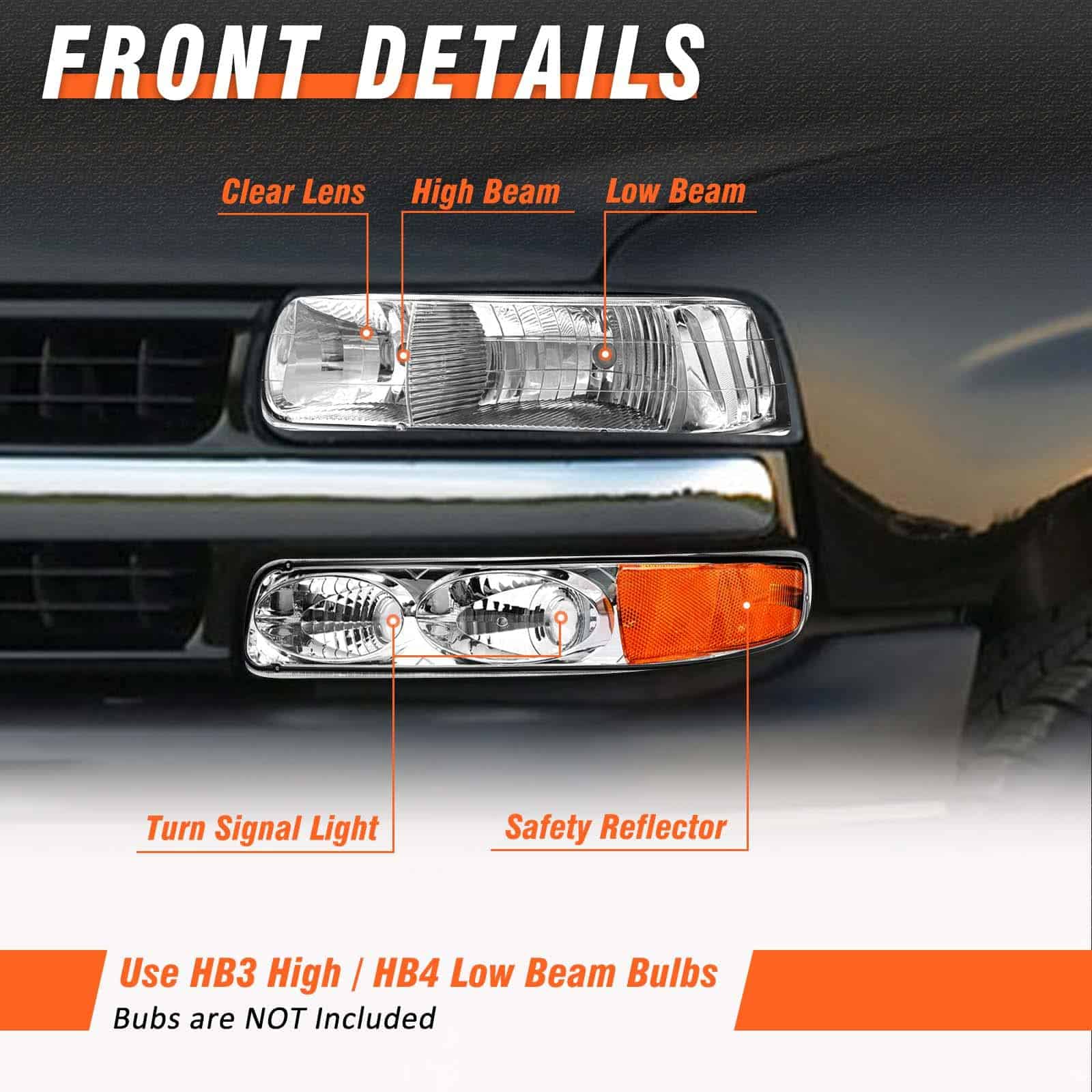 Conjunto de faros delanteros para 1999-2002 Chevy Silverado - Imagen 4