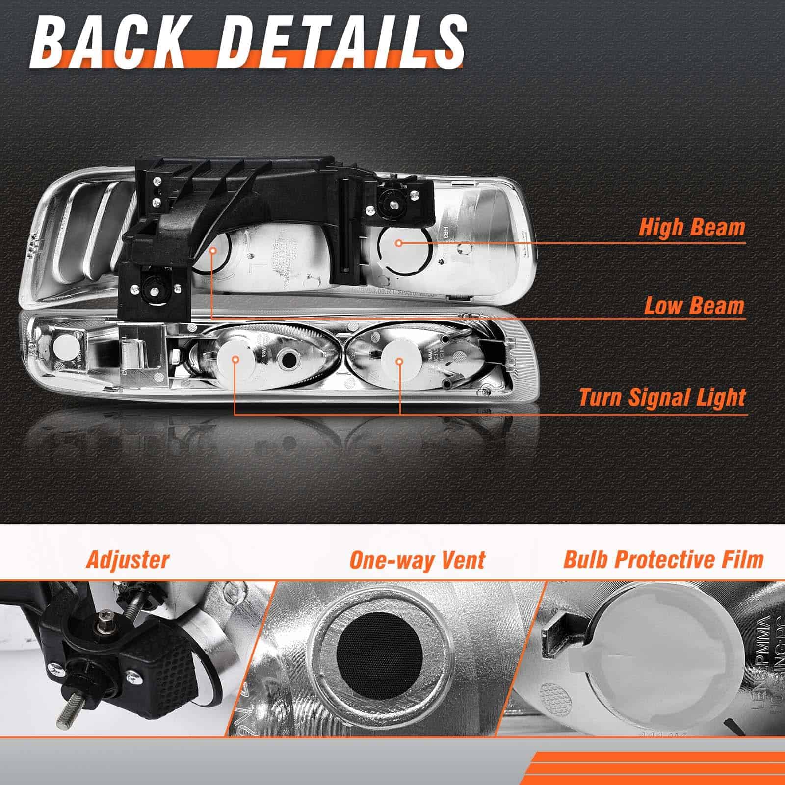 Conjunto de faros delanteros para 1999-2002 Chevy Silverado - Imagen 5