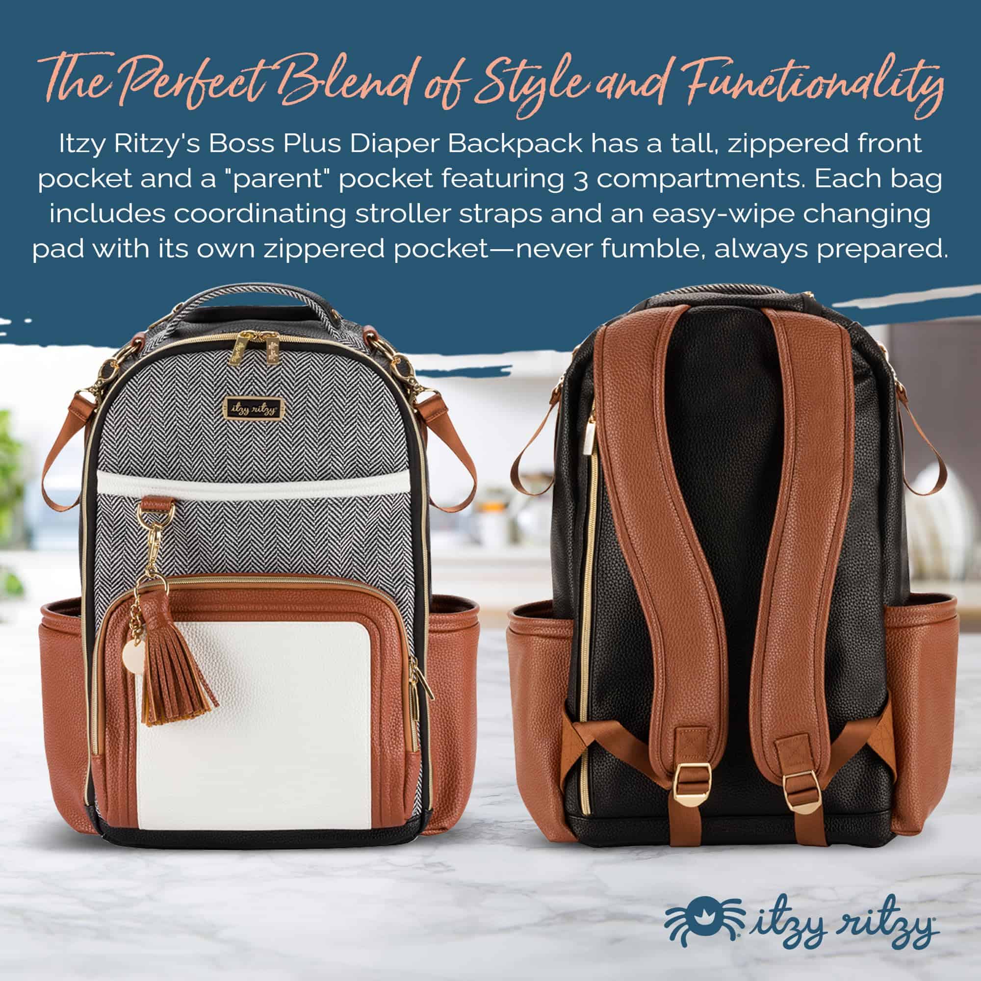 Itzy Ritzy Mochila para Pañales - Gran Capacidad Boss Plus - Imagen 5