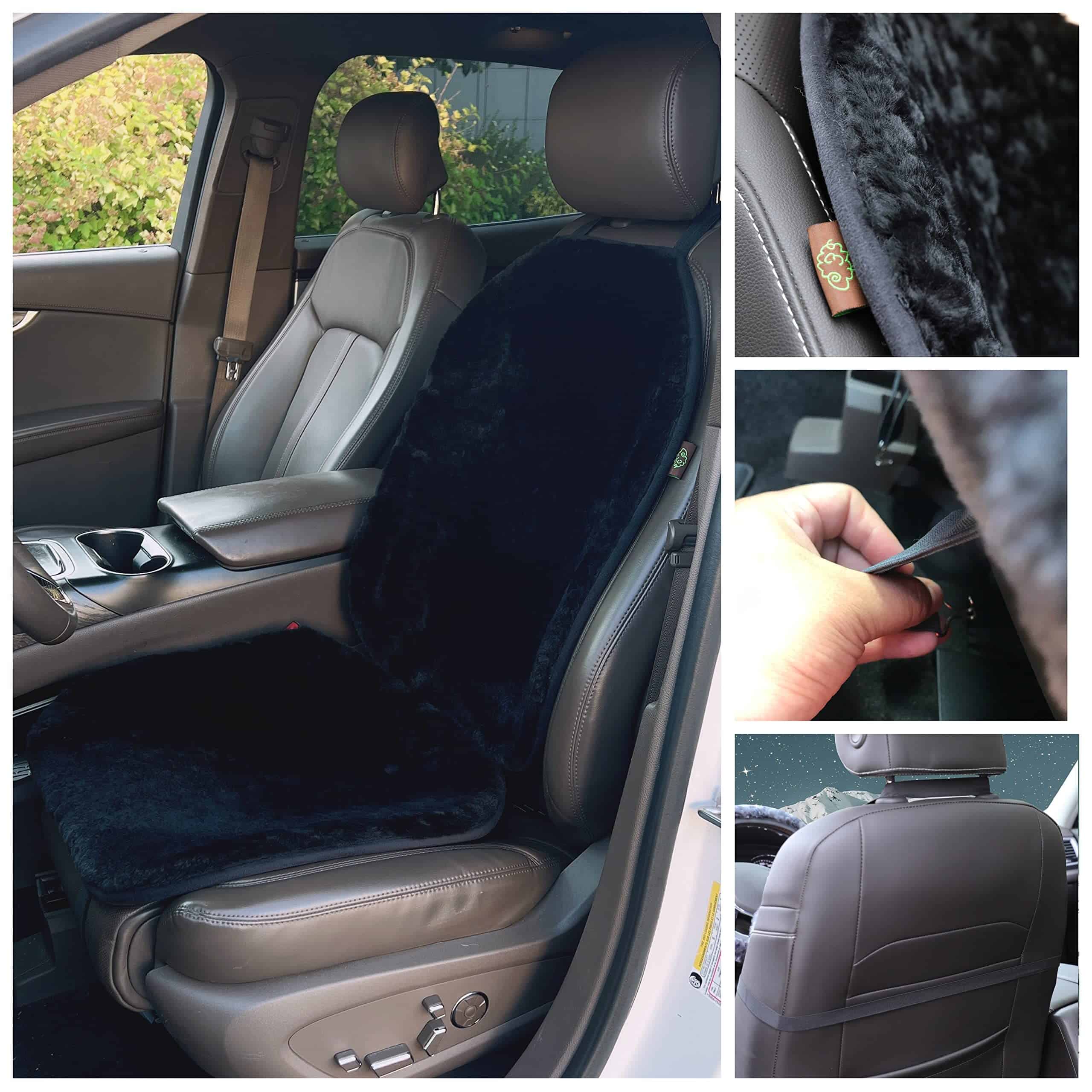 Cubiertas de Asiento de Coche de Piel de Oveja Genuina - Imagen 5