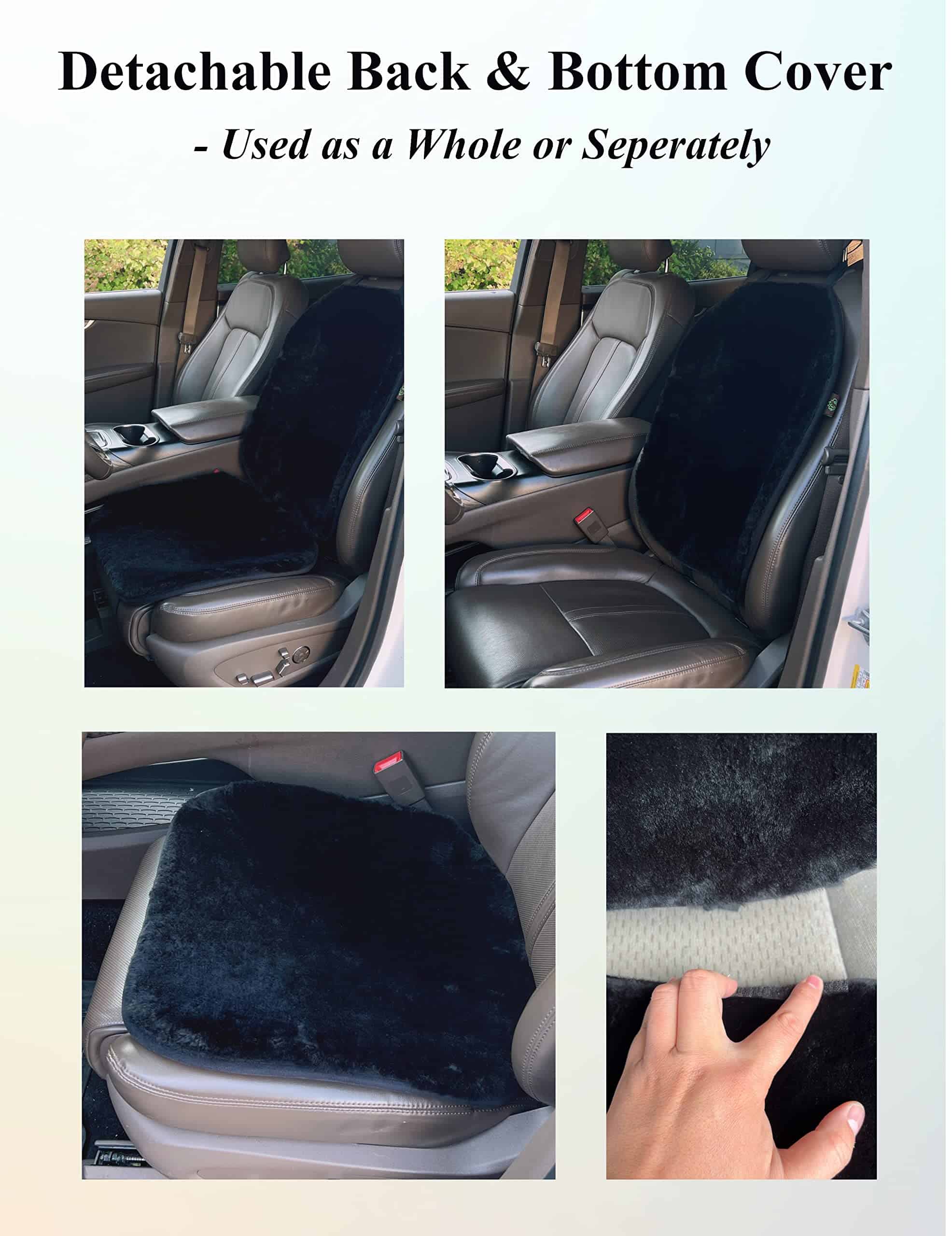 Cubiertas de Asiento de Coche de Piel de Oveja Genuina - Imagen 6