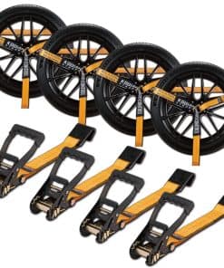 Conjunto de 4 Correas de Amarre de Trinquete para Coche con