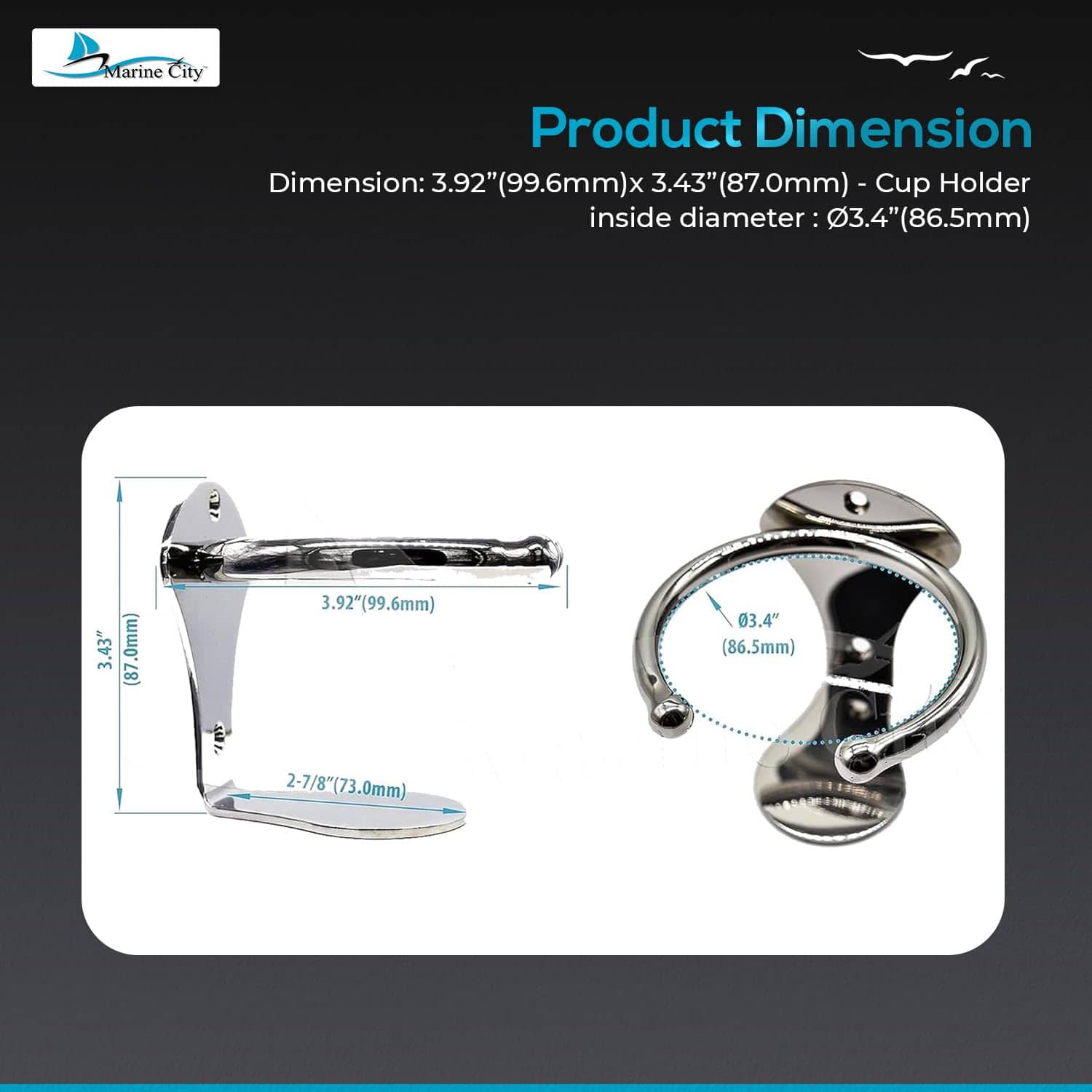 Portavasos de Anillo Universal para Barcos MARINE CITY, - Imagen 6