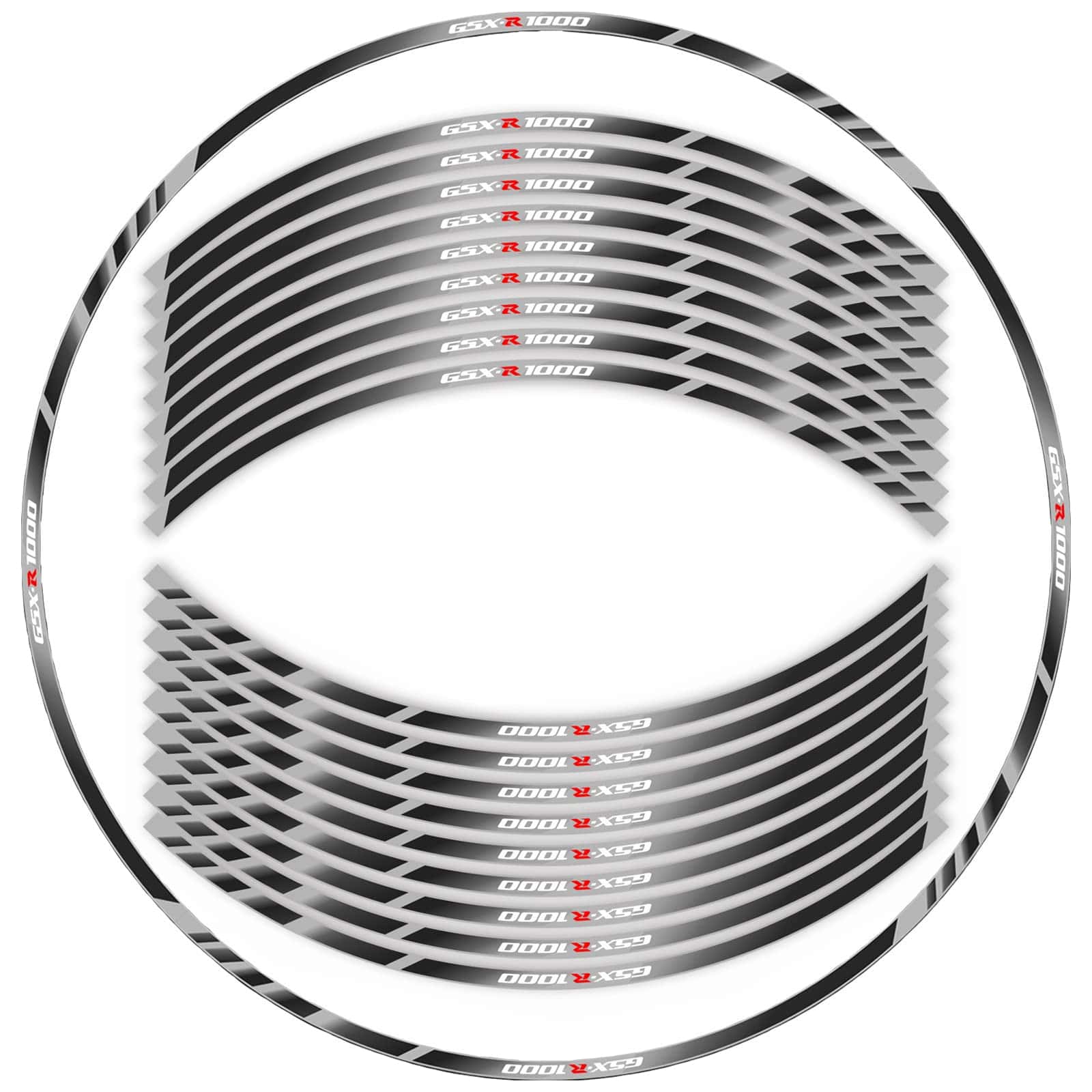 Calcomanías de Rayas Reflectantes para Rin de Motocicleta