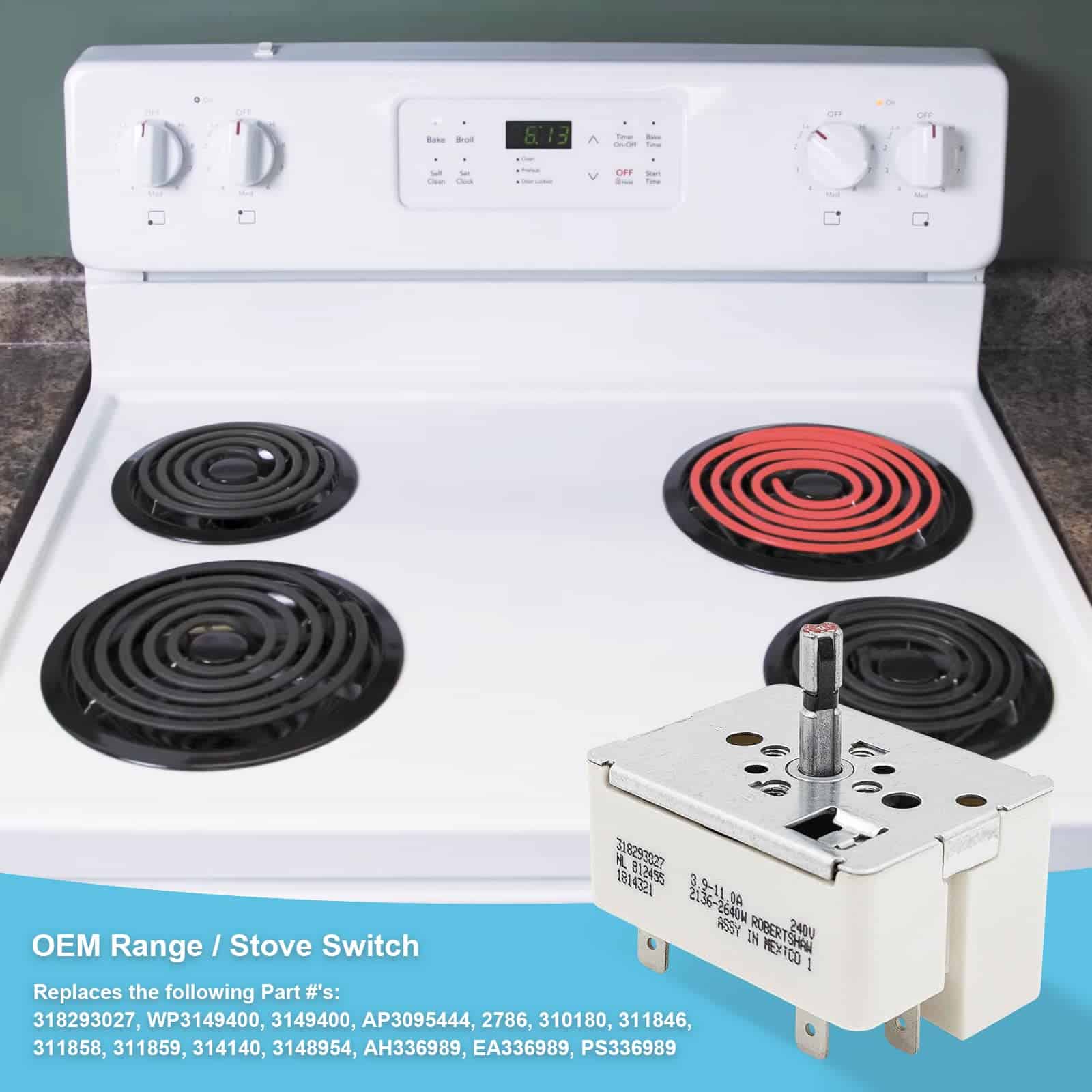 Interruptor de control de quemador de superficie WB24T10025 - Imagen 5