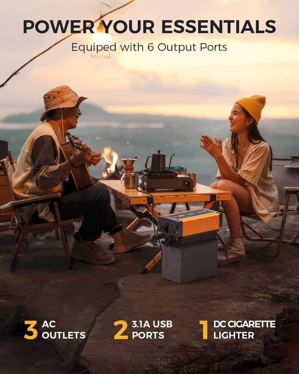 Inversor de Corriente Ampeak 1500W 6.2A Doble Puertos USB 3 - Imagen 7