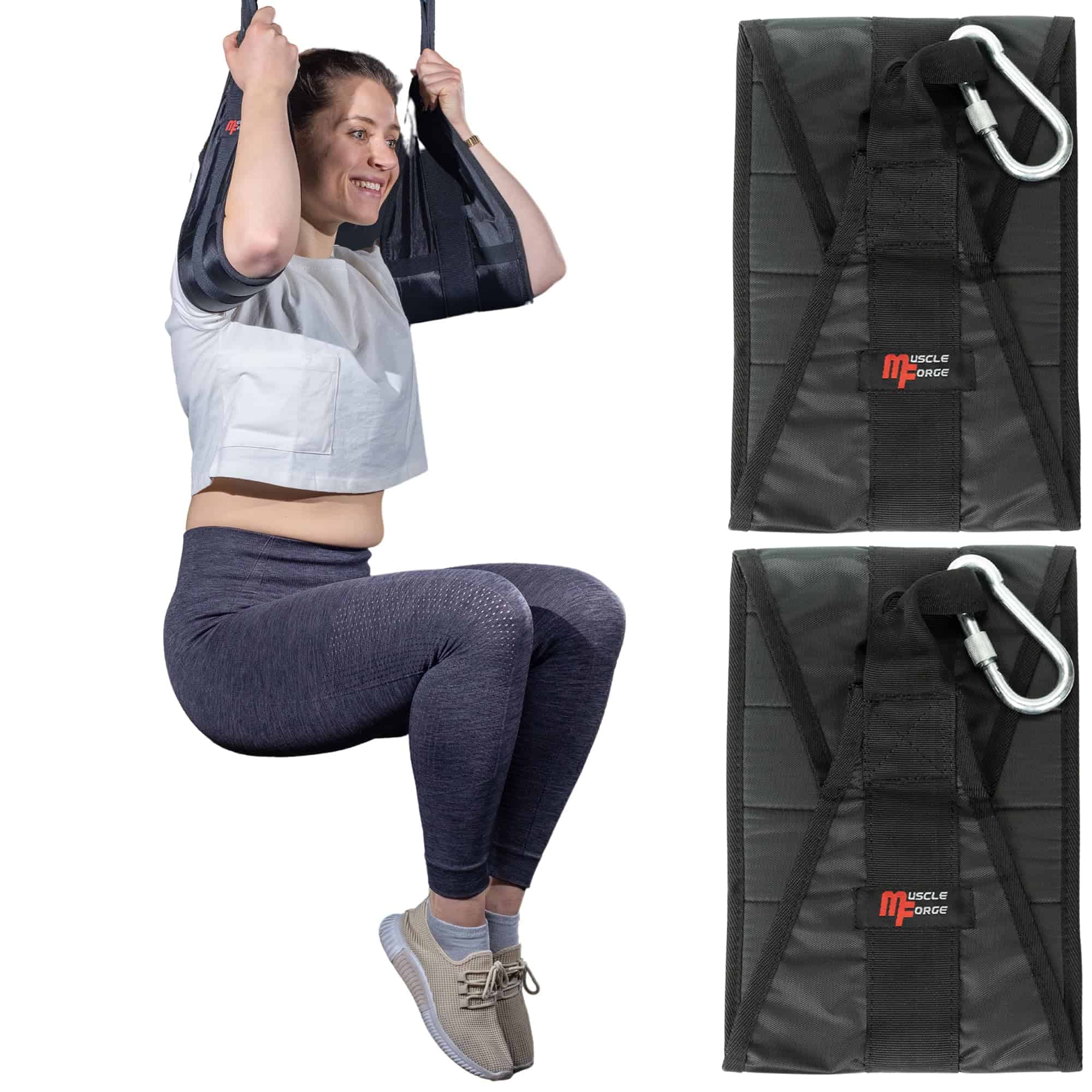 MuscleForge Colgantes para abdominales para barra de