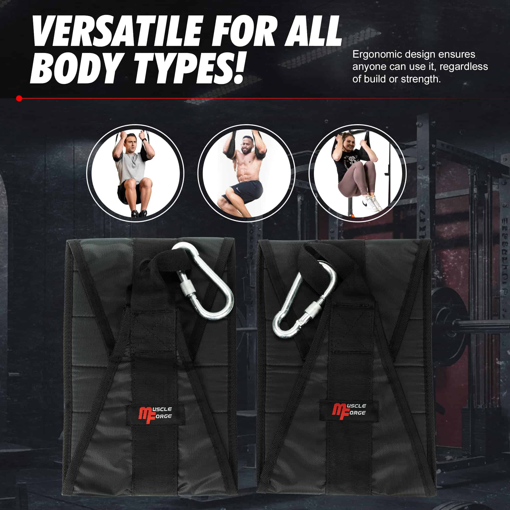 MuscleForge Colgantes para abdominales para barra de - Imagen 4