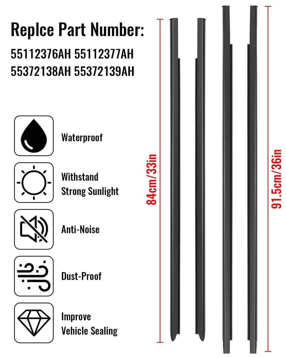 Weatherstrip Window Moulding Trim Seal Belt for Dodge Ram - Imagen 6