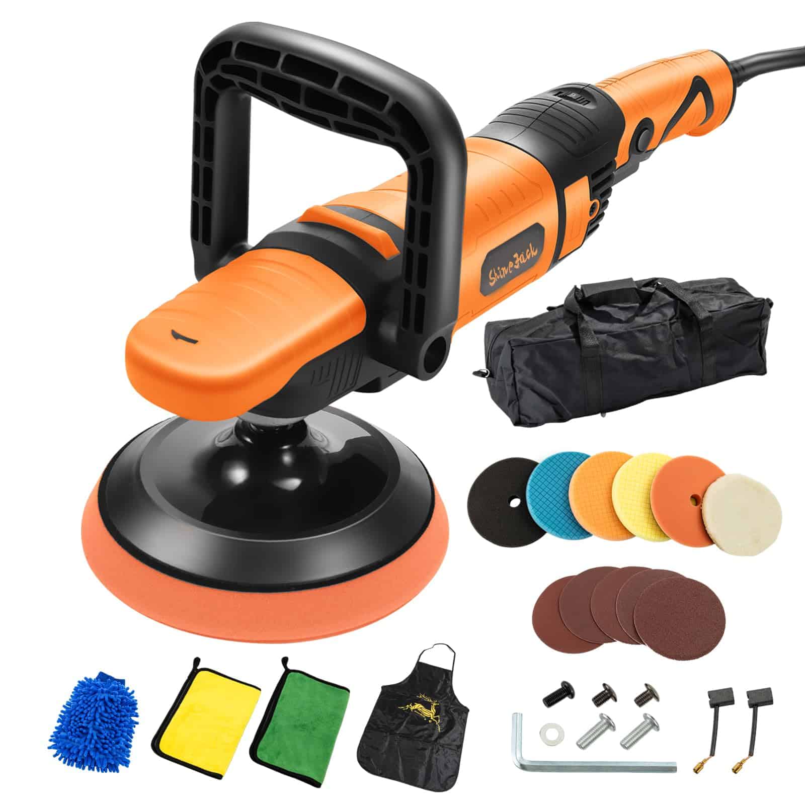 Pulidor de Coche ShineJack 2:1 con Doble Acción 1200W/12Amp