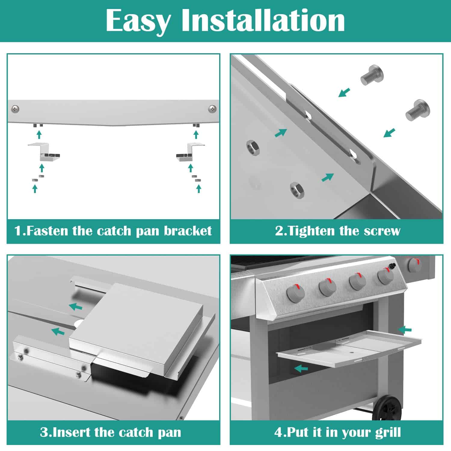 Charola de Grasa EasiBBQ con Bandeja de Recolección para - Imagen 5