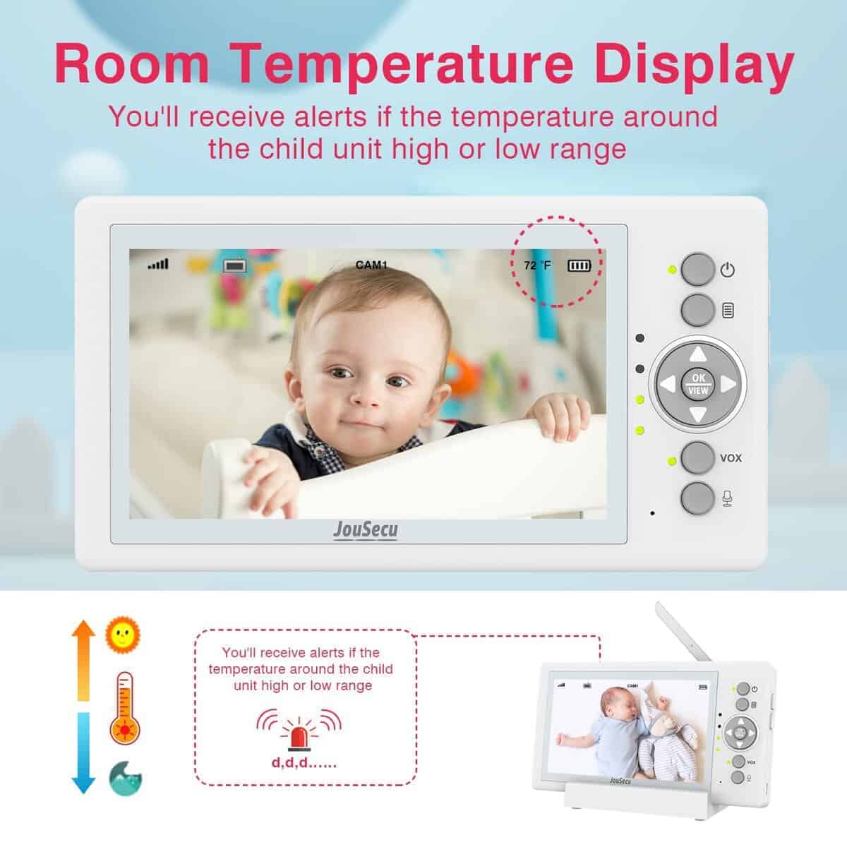 Monitor de cámara para bebé JouSecu con batería de 29 - Imagen 7