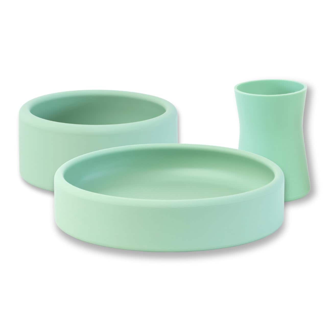 Set de Plato, Tazón y Vaso de Silicona APLAINR para Bebés y