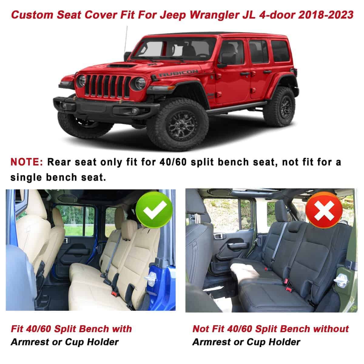 Fundas de asiento Huidasource Wrangler JL 4 puertas, Fundas - Imagen 7