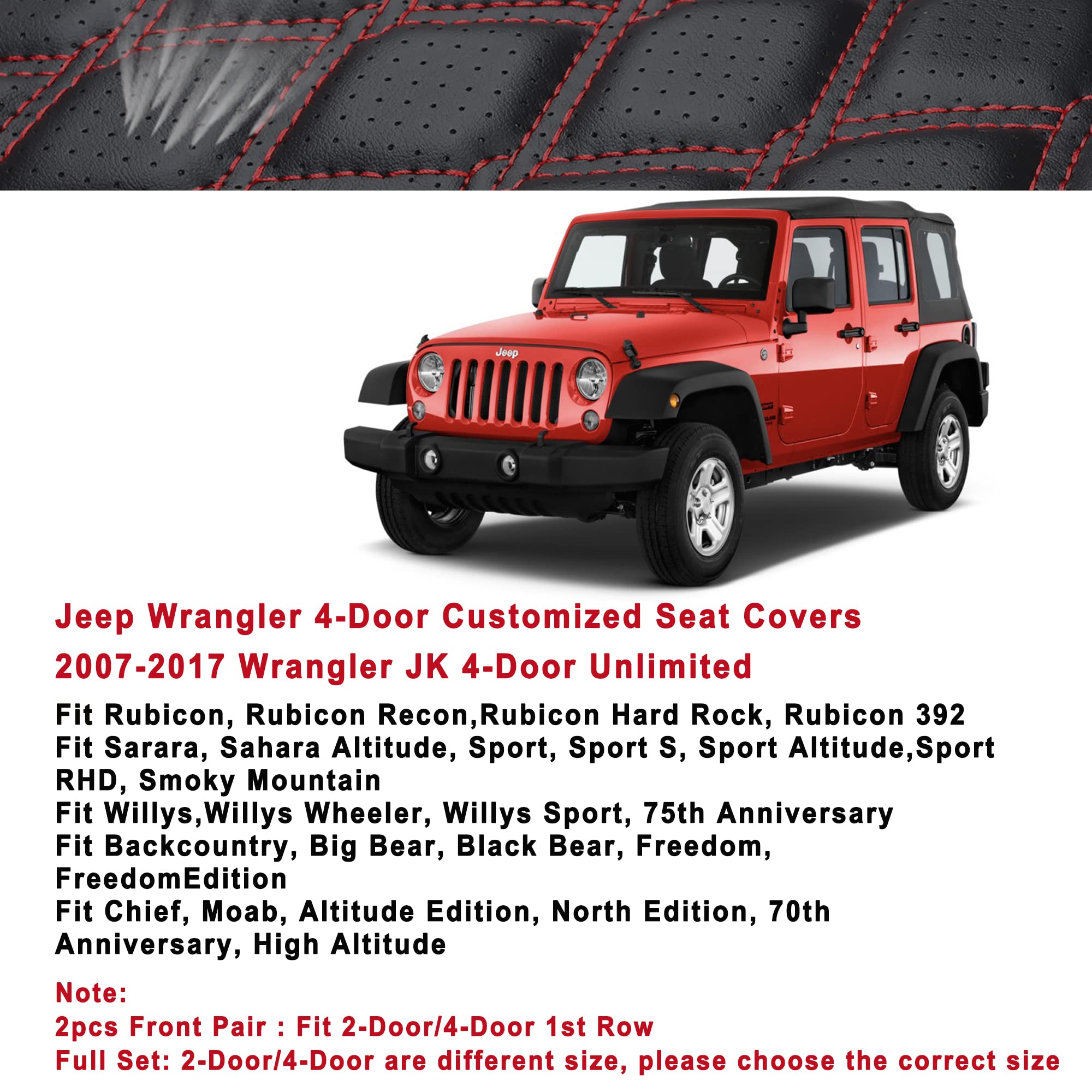 Cubierta de asiento Huidasource Wrangler JK 4 Puertas, - Imagen 7