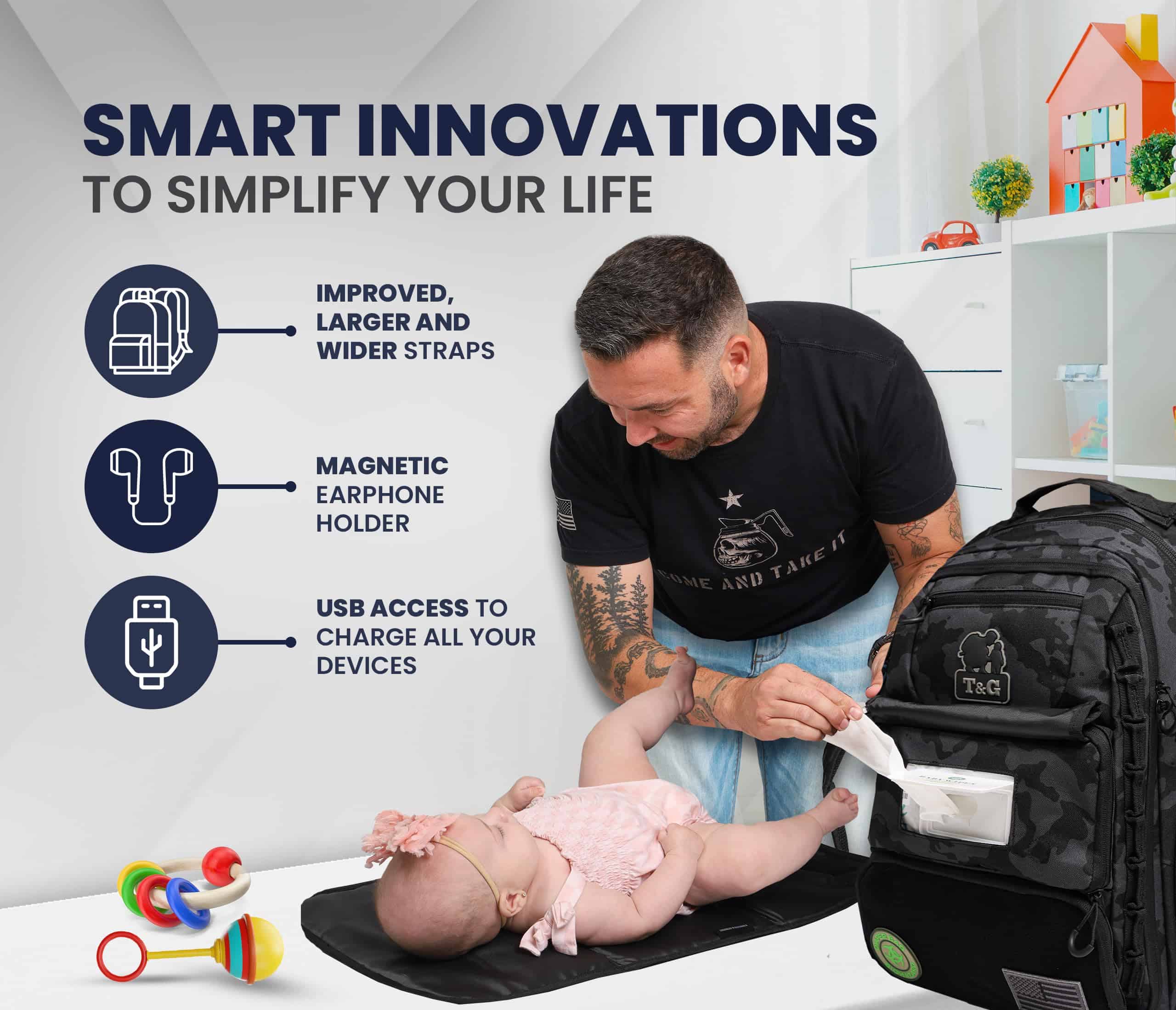 Mochila para pañales de padre Toddlers and Gunners, con - Imagen 4