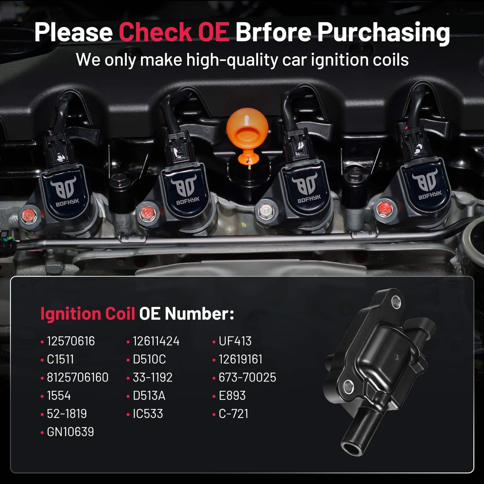 Conjunto de 8 bobinas de ignición compatible con Buick - Imagen 4